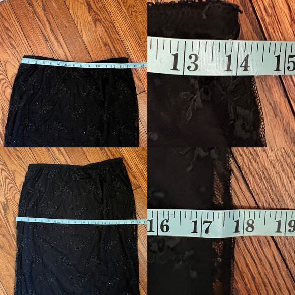 Valerie Separates Skirt Size M Black Mesh Knee Length Hi-Low Straight Women Goth - Picture 9 of 17